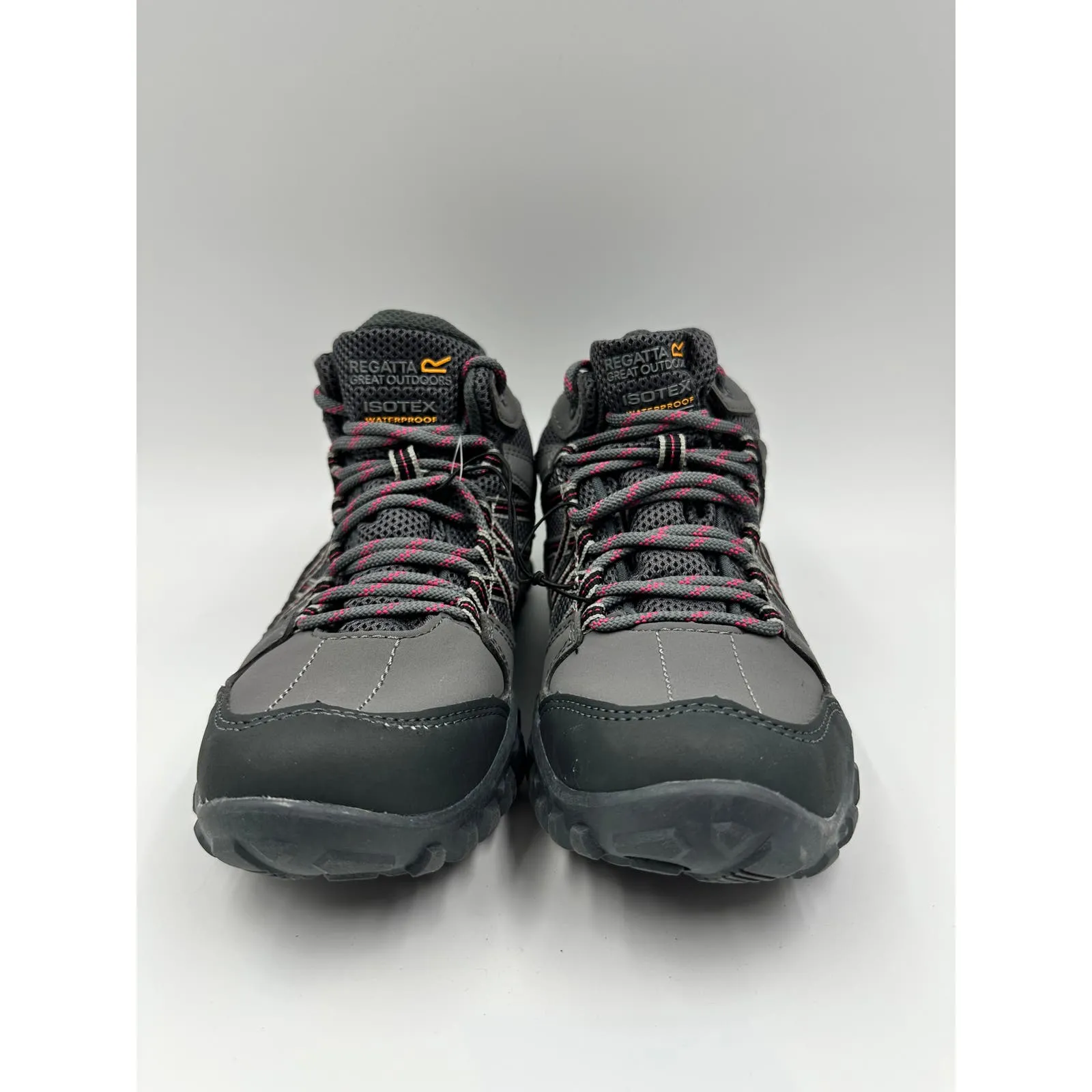 Women's size 7, Gray Low Top Hikers w/ Pink Accents and Rugged Tread