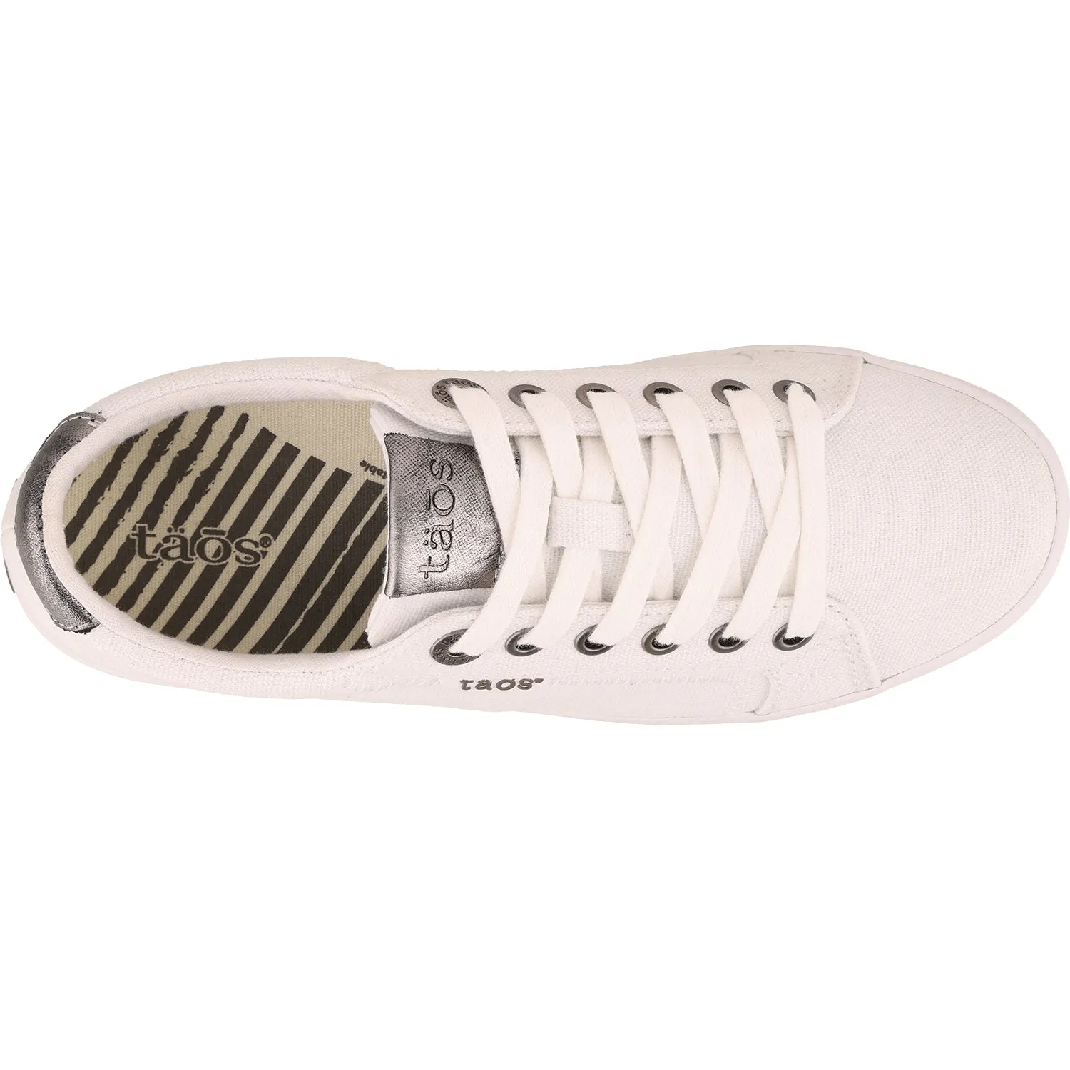 Women's Taos Star Burst White/Pewter Canvas