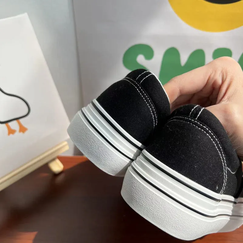 Women's Versatile Classic Black Board Korean Breathable Canvas Shoes