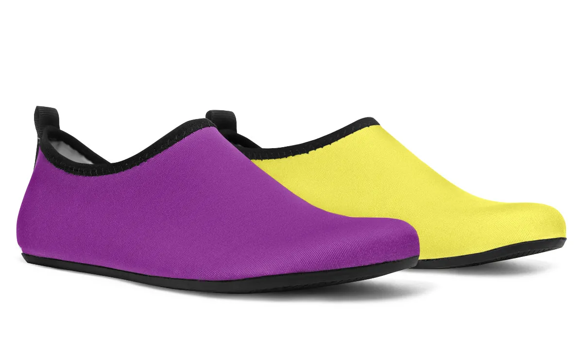 Yellow And Purple Mismatch Water Shoes